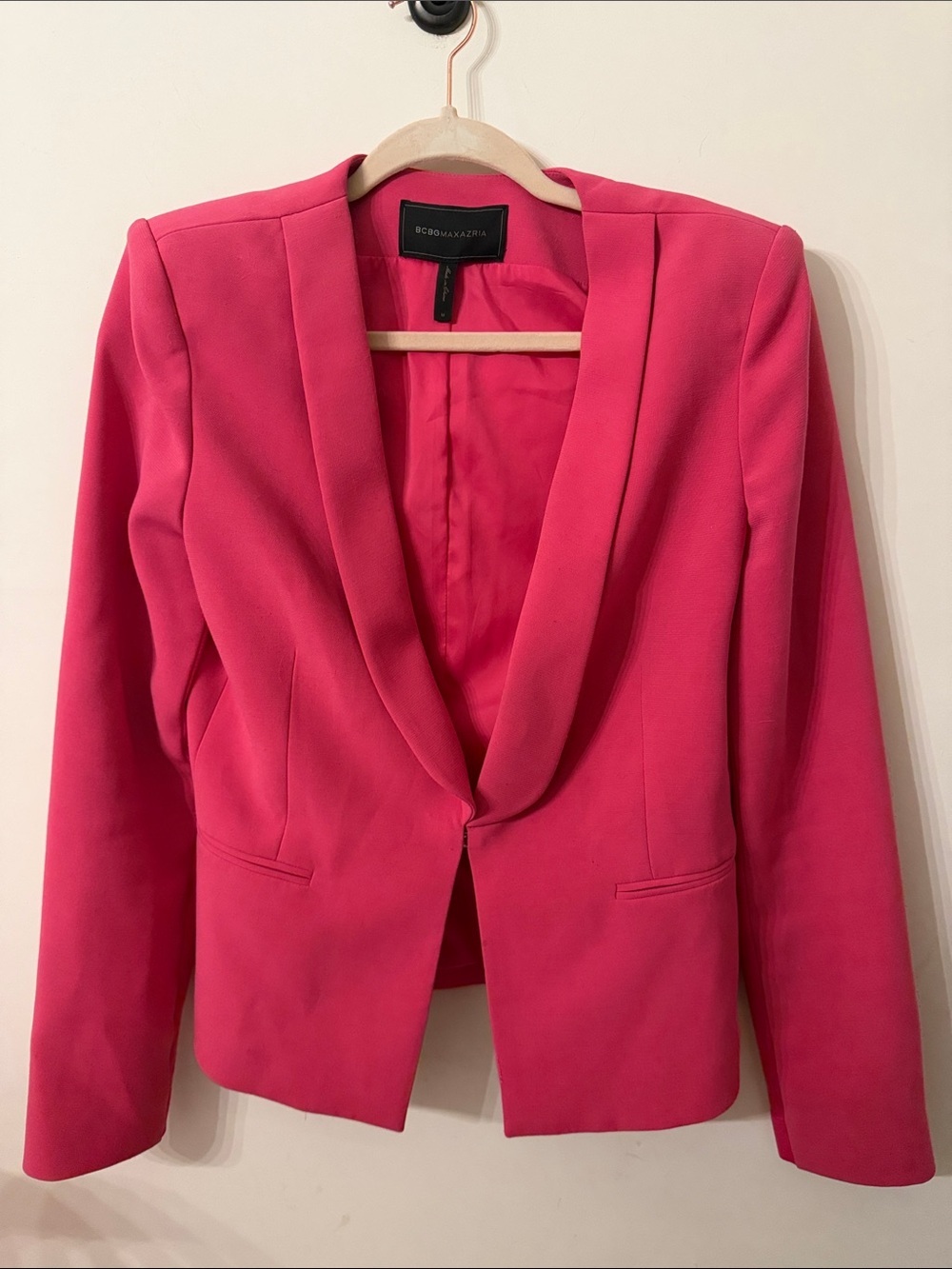 BCBGMaxAzria Chandler Shawl Collar Blazer in Begonia Pink M